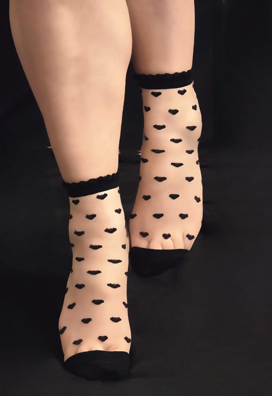 Transparent heart socks